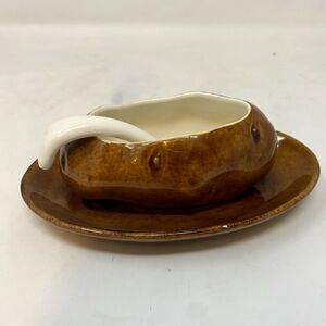 Vintage Atlantic Mold small potato dish with spoon Fun Funky Vegetables